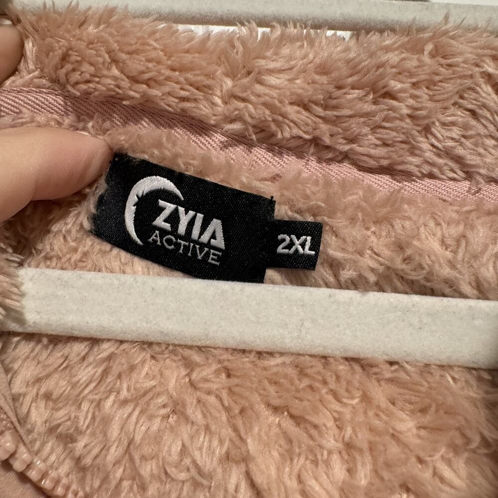 Zyia Active Blush Pink Sherpa Zip Up Jacket Size 2X - Picture 4 of 7